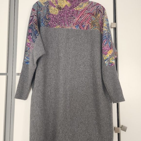 Lubang cashmere sweter Tunic Size Xl - Picture 3 of 8